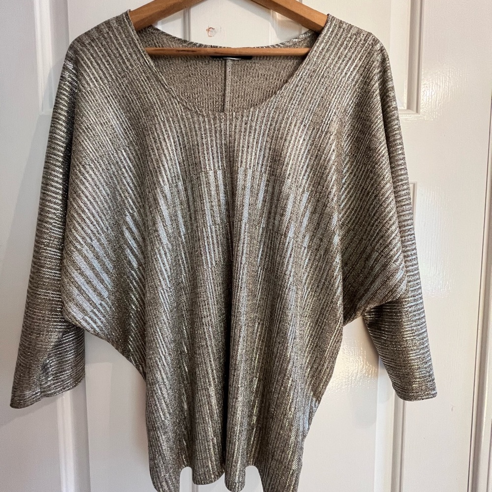 Kim & Cami sparkly dolman sleeve top, size large